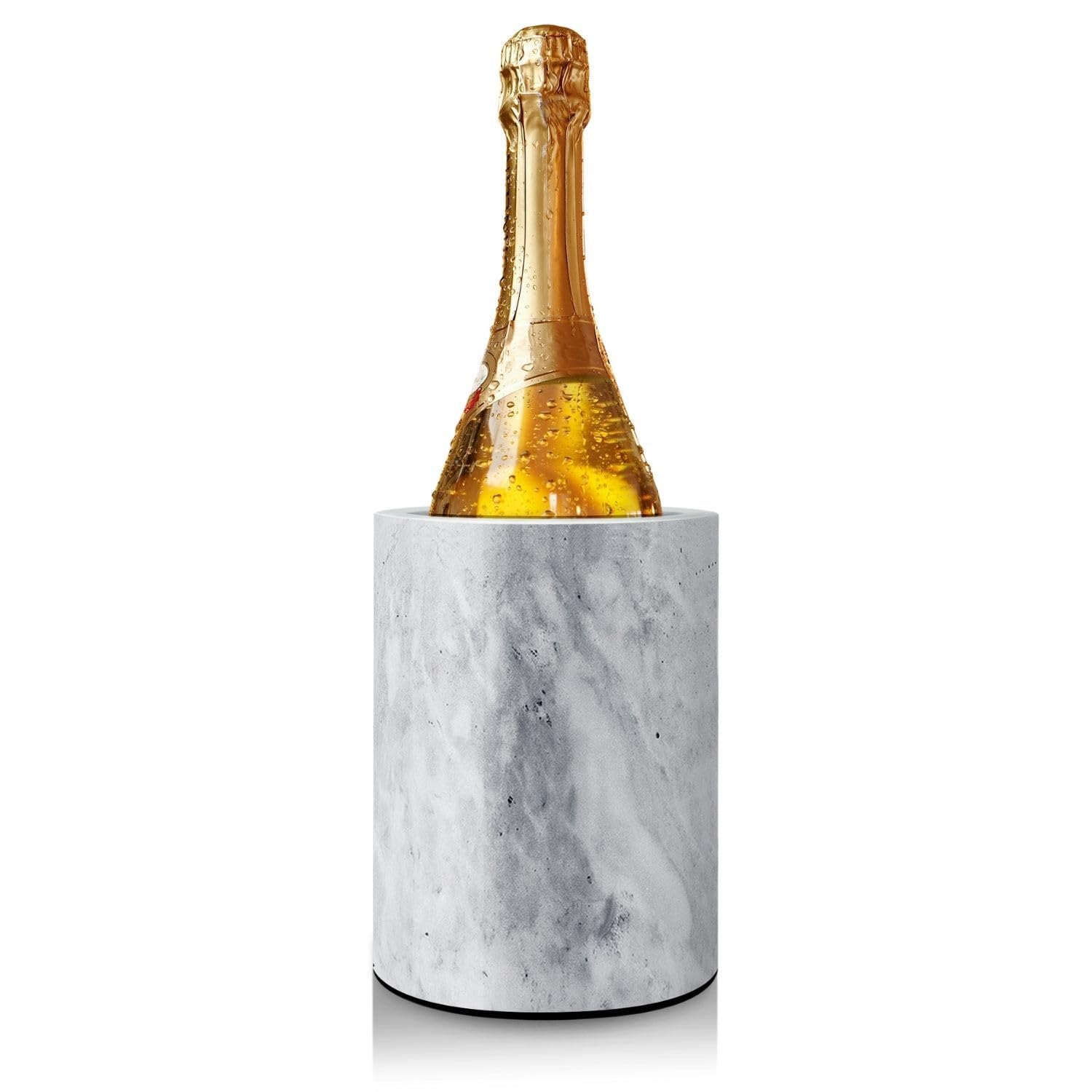 Flexzion marble wine chiller bottle keeps beverages cool with elegant style