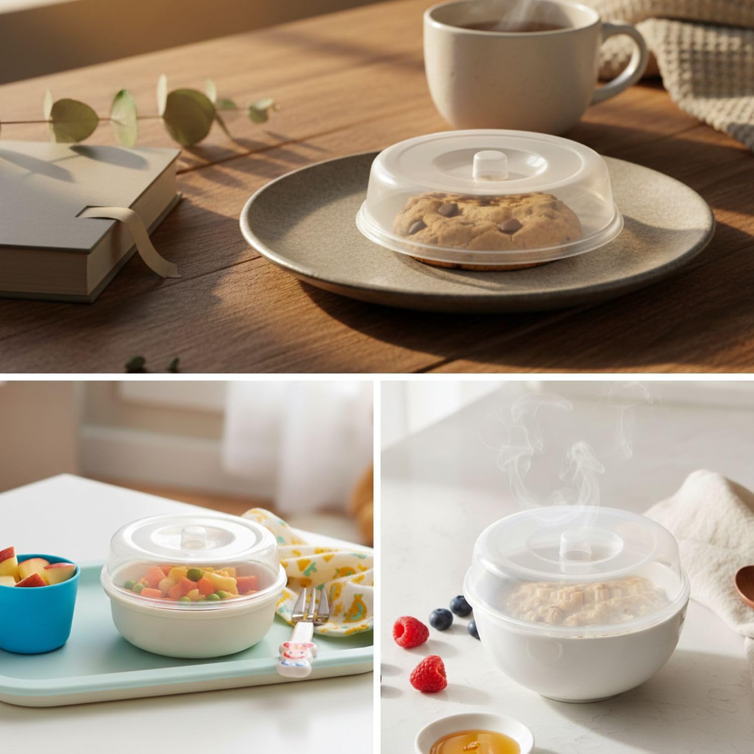 Flexzion transparent design lets you watch food without lifting cover