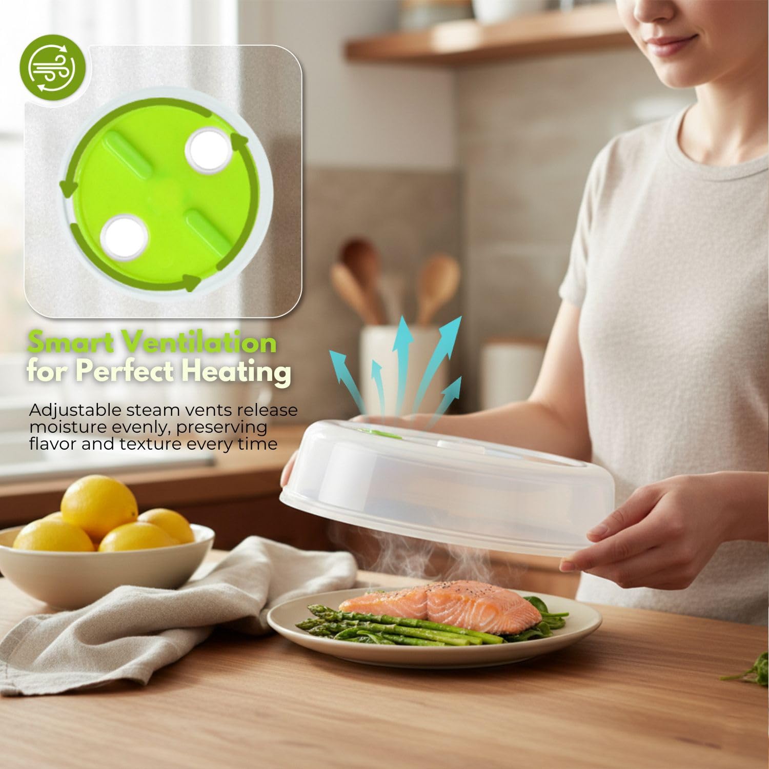 Flexzion 6.7-inch plate cover for larger dishes with clear monitoring