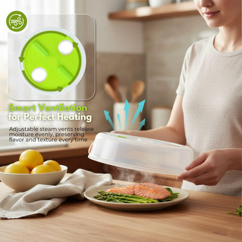 Flexzion 6.7-inch plate cover for larger dishes with clear monitoring