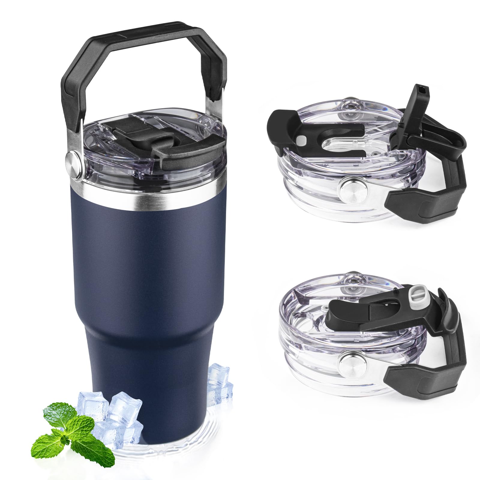 FLIFQI 20oz tumbler with handle for easy on-the-go sipping