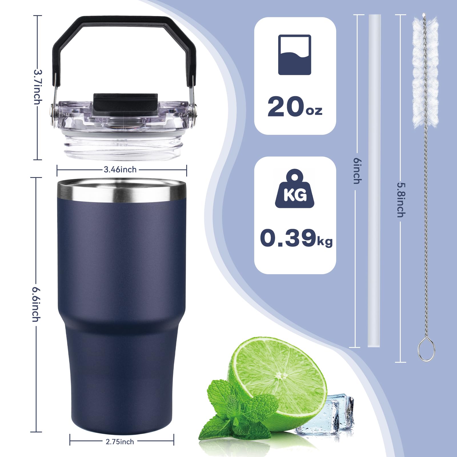 FLIFQI flip straw lid for quick sipping and dust protection