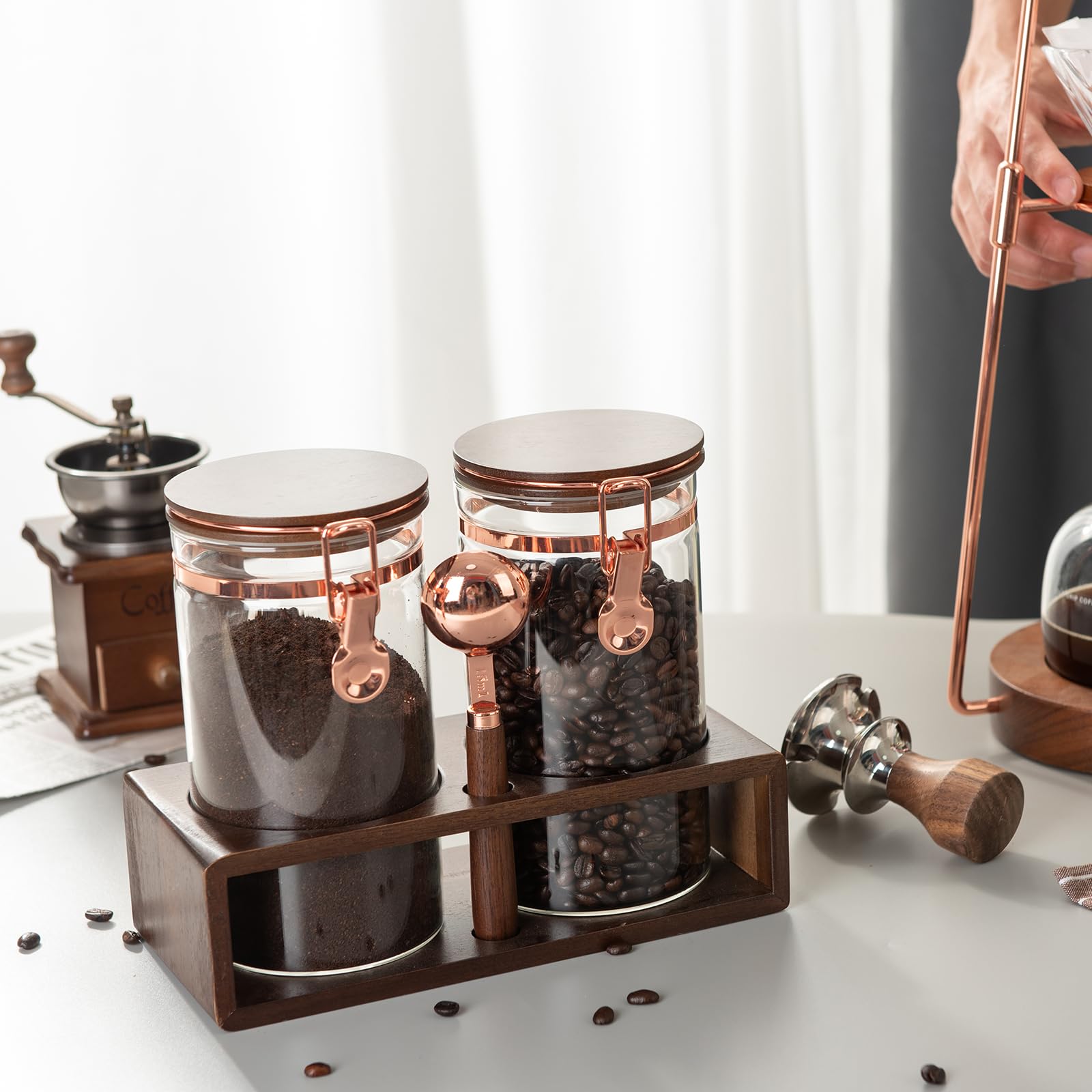 Coffee bar display keeps your counter neat and inviting.