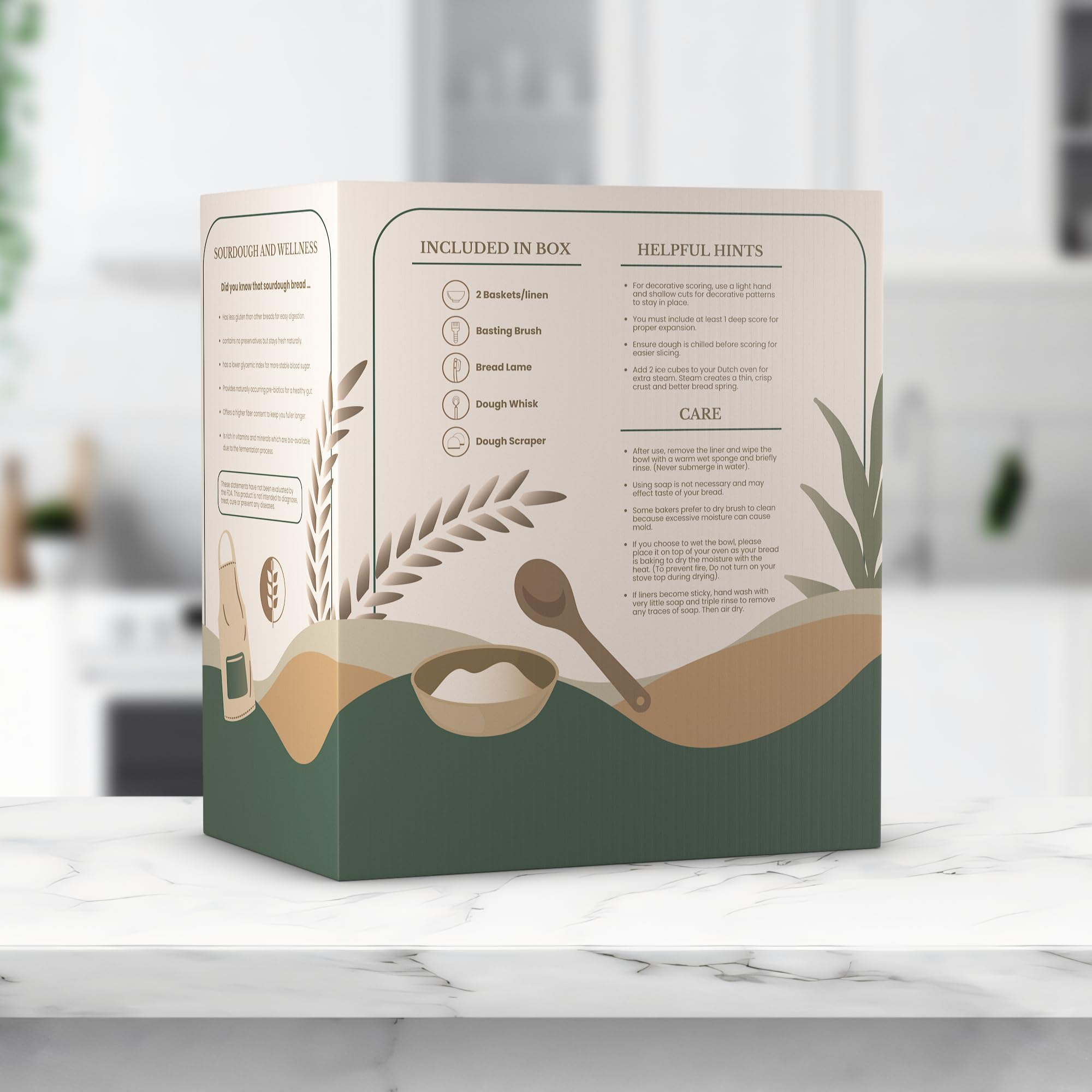 Flour & Stone scraper for easy cleanup and dough handling.
