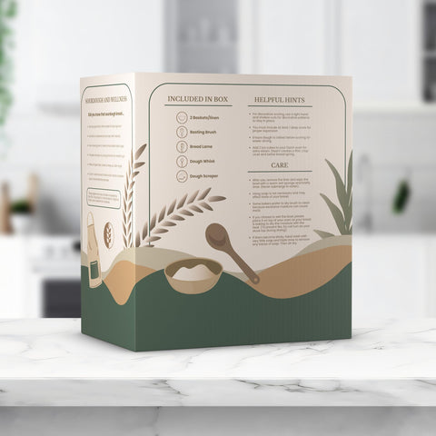Flour & Stone scraper for easy cleanup and dough handling.