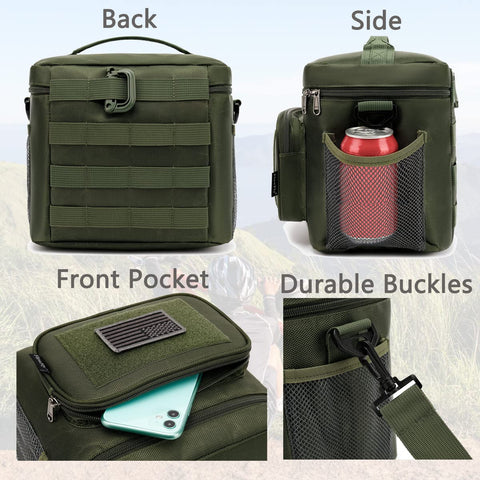 Spacious interior with pockets for utensils, napkins, and keys.