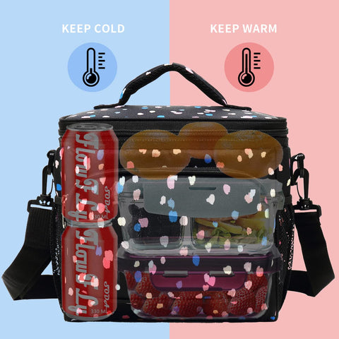 FlowFly insulated lunch bag with dual mesh side pockets keeps drinks and snacks within reach.