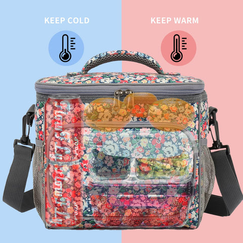 FlowFly insulated lunch bag adjustable shoulder strap for comfortable all-day carrying.
