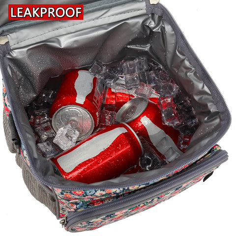 FlowFly insulated lunch bag dual mesh side pockets for beverages on the go.