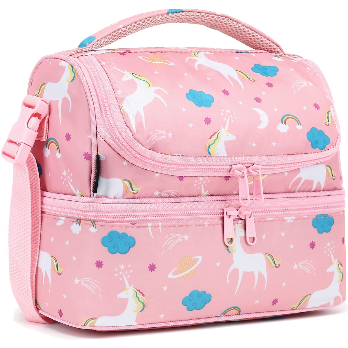 FlowFly Kids Double Decker Cooler front view, rugged and ready for school lunches