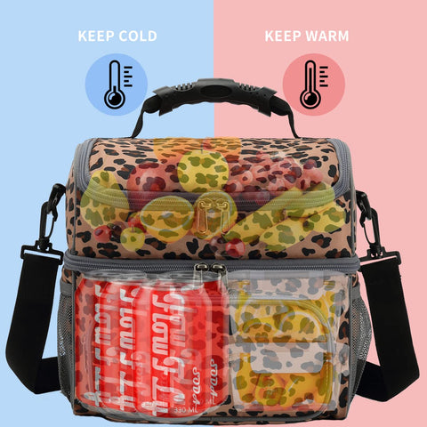 FlowFly Leopard cooler side view showing adjustable strap for crossbody wear