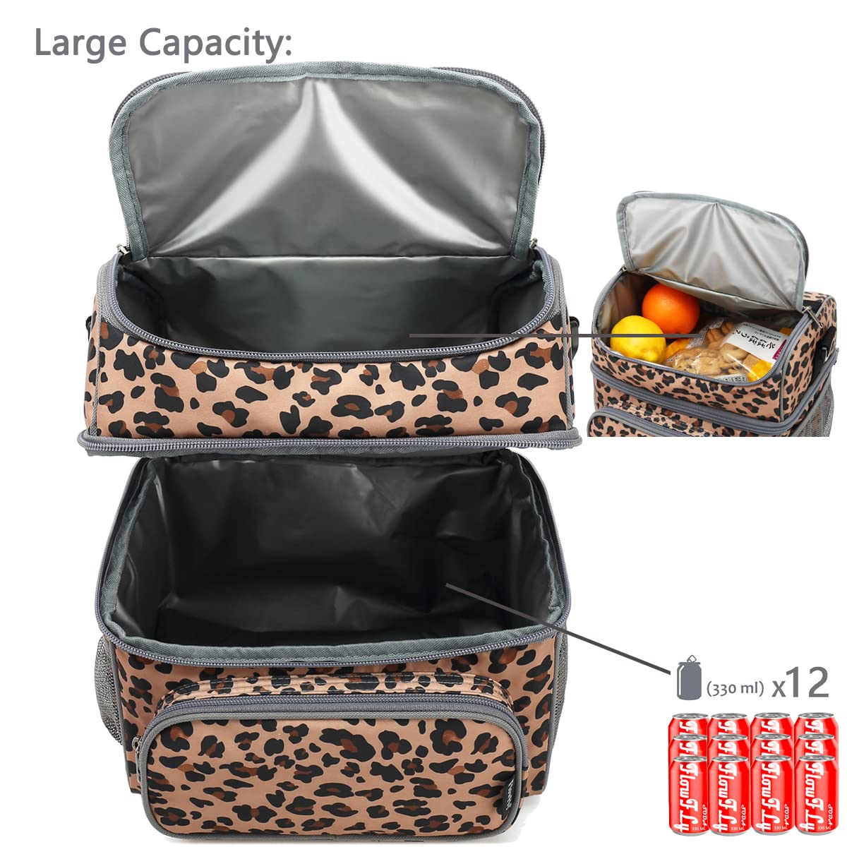 FlowFly Leopard adjustable strap in use as crossbody or shoulder bag