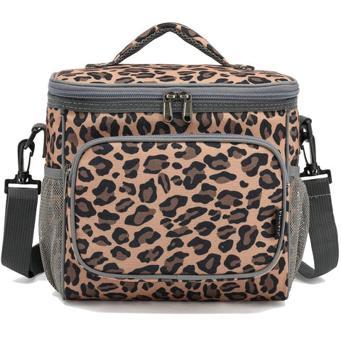 FlowFly Leopard lunch bag dimensions suit standard lunch containers and snacks.