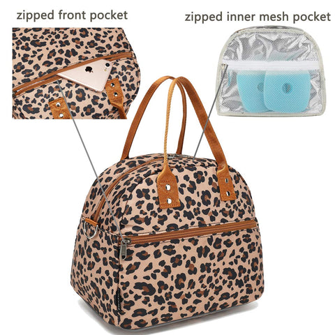 FlowFly Leopard lunch bag large capacity for meals and snacks