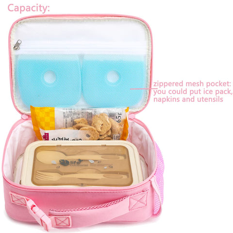 FlowFly lunch bag dimensions show compact size for backpack packing