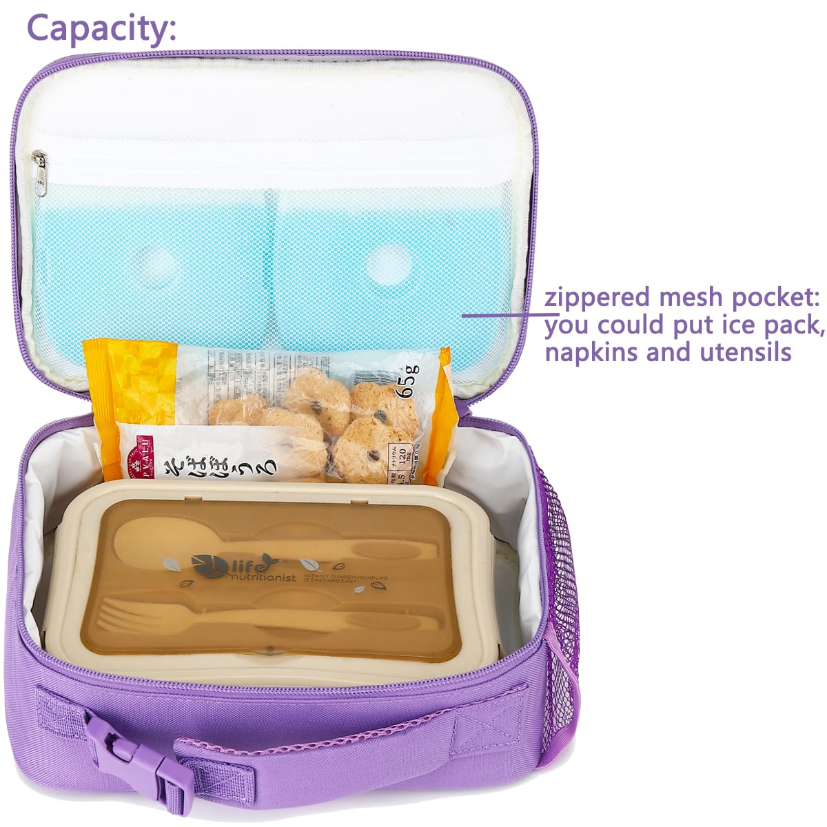 FlowFly insulated lunch bag features space for an ice pack