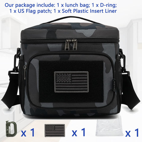 FlowFly lunch bag side mesh pockets keep utensils and napkins organized.