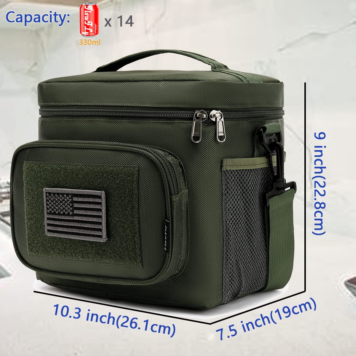 MOLLE webbing and front strap add versatility for outdoor tasks.