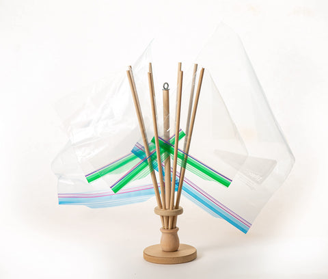 FloWorks Design multi-purpose drying rack highlights versatility for bags and bottles