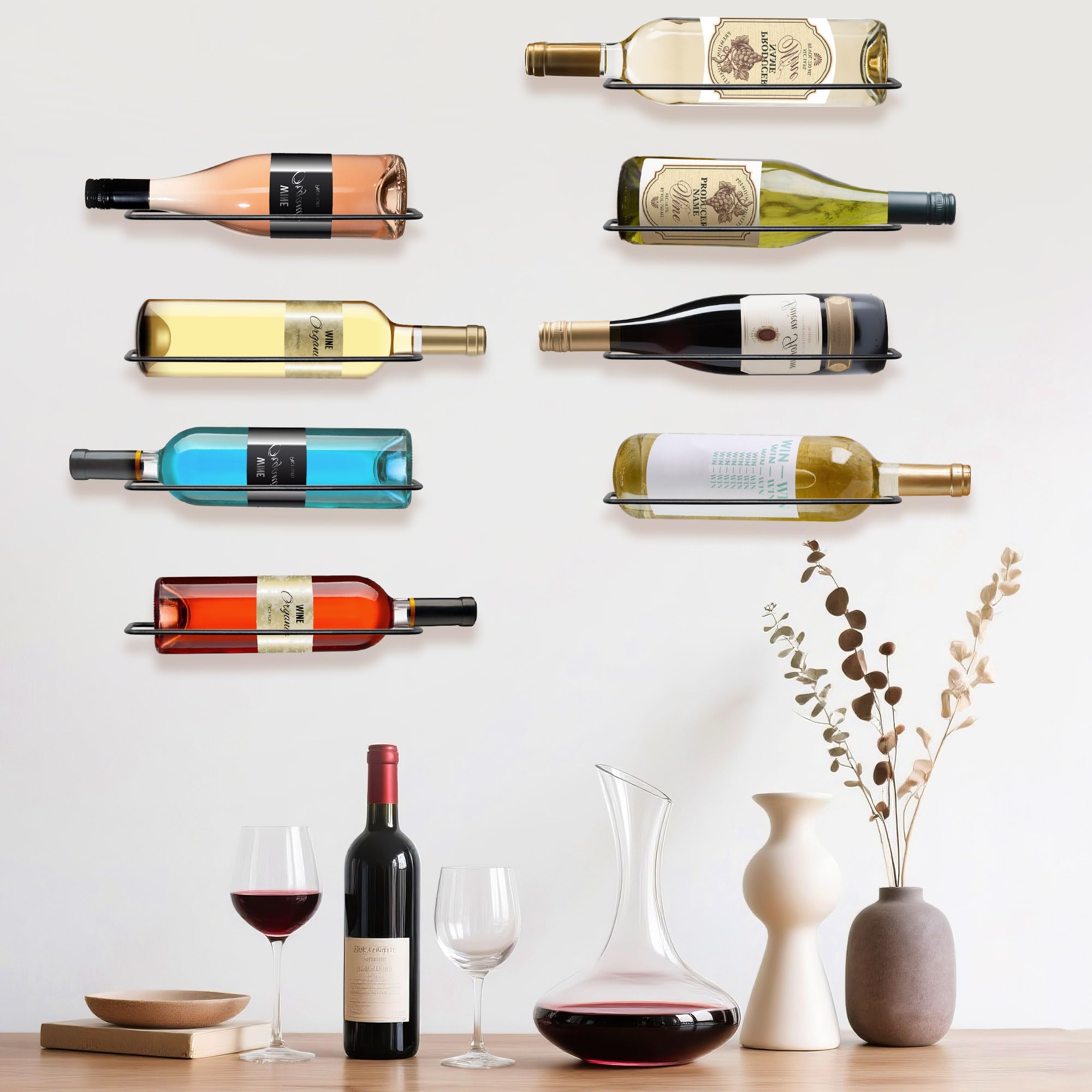 FLstudio eight-bottle display above dining area for organized entertaining