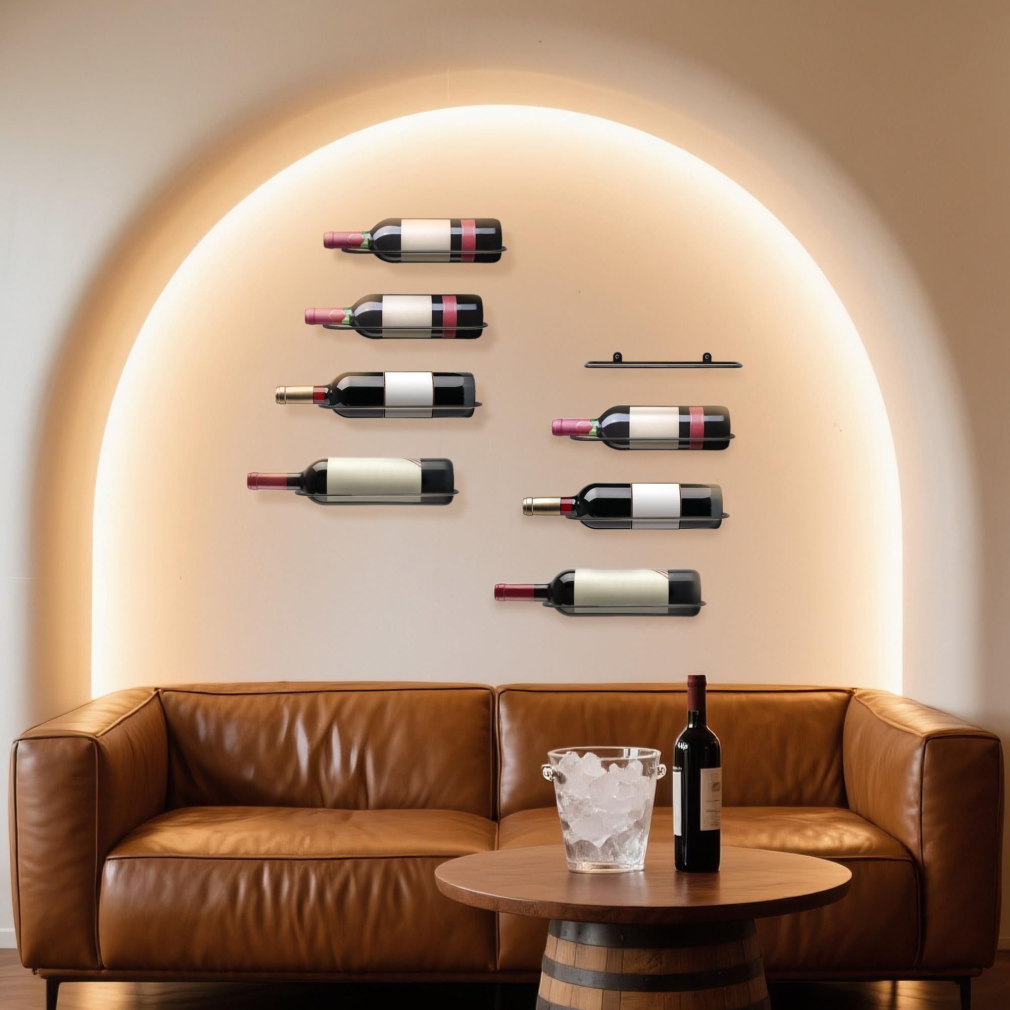FLstudio wine rack side view highlights sturdy metal construction and space-saving design