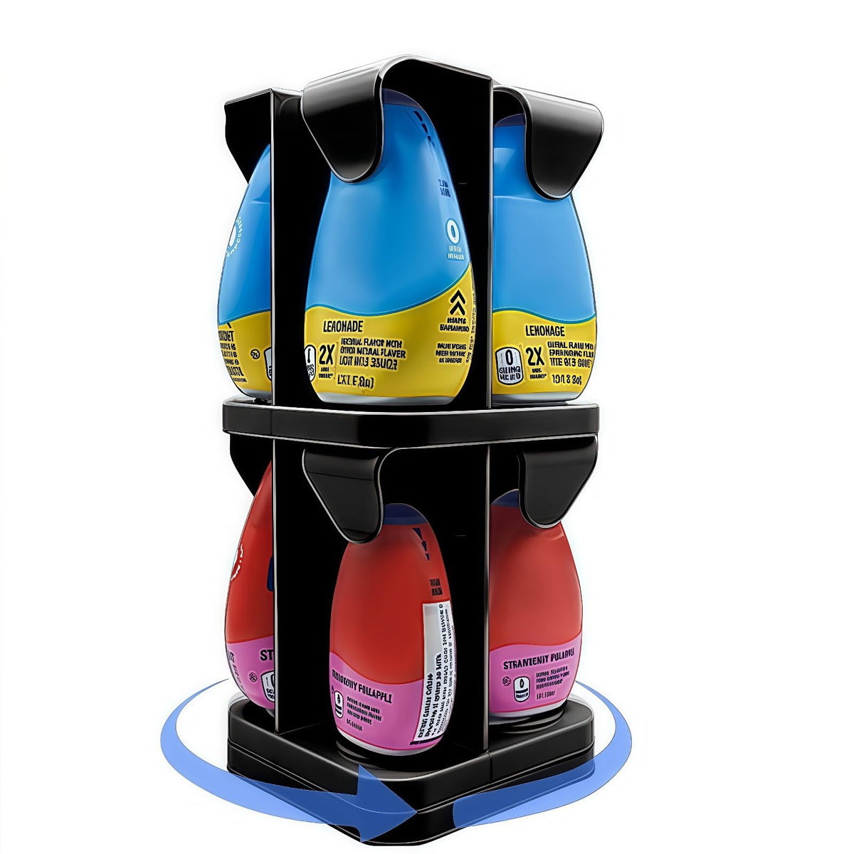 Flybok Mio/KoolAid organizer spins 360° for quick flavor access.