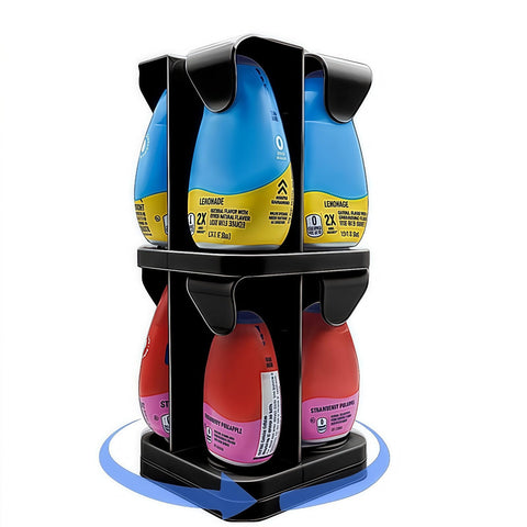 Flybok Mio/KoolAid organizer spins 360° for quick flavor access.