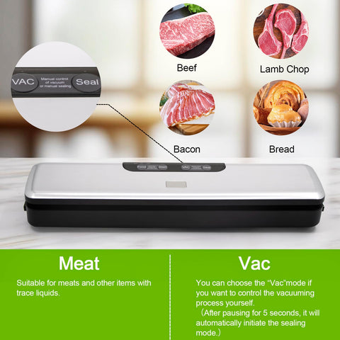 Flyfox vacuum sealer in dry mode preserving nuts and snacks.