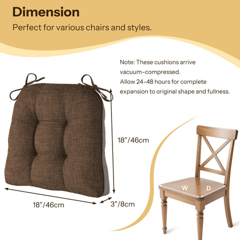 FlyGulls 18x18x3 cushions provide plush comfort for long dinners.
