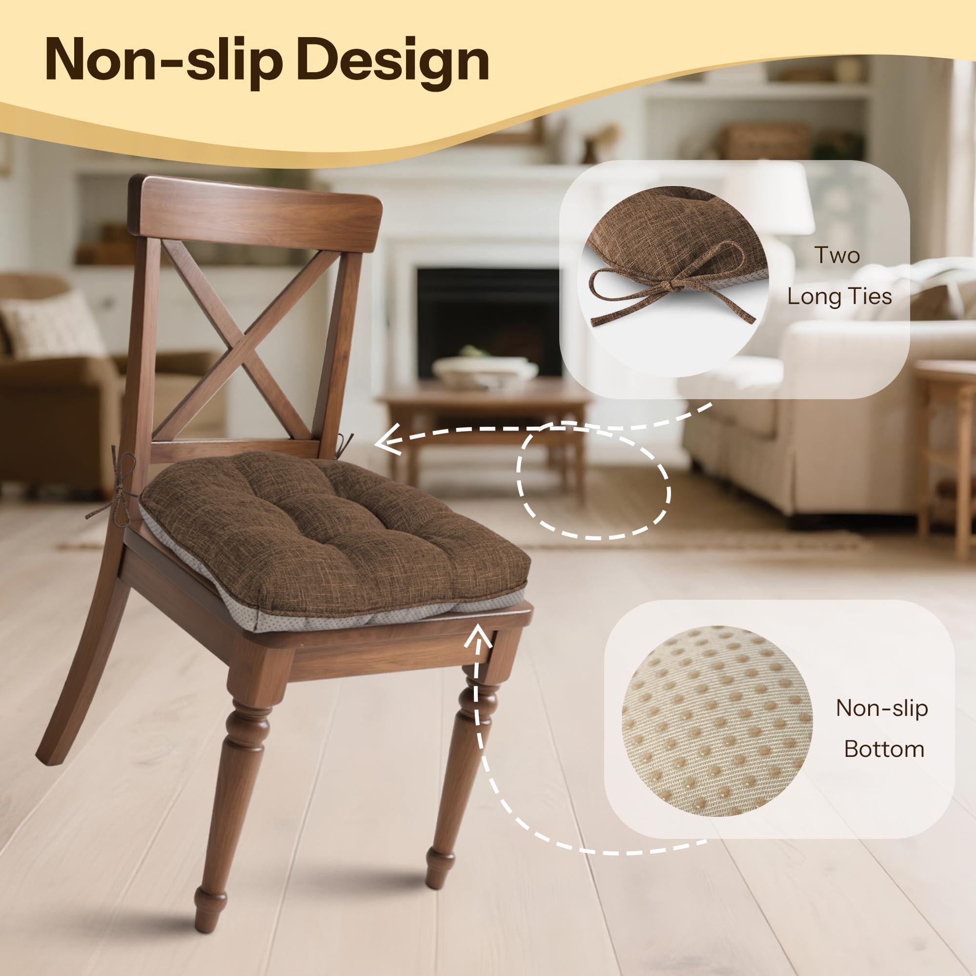 FlyGulls faux linen cover texture adds soft luxury to seating.