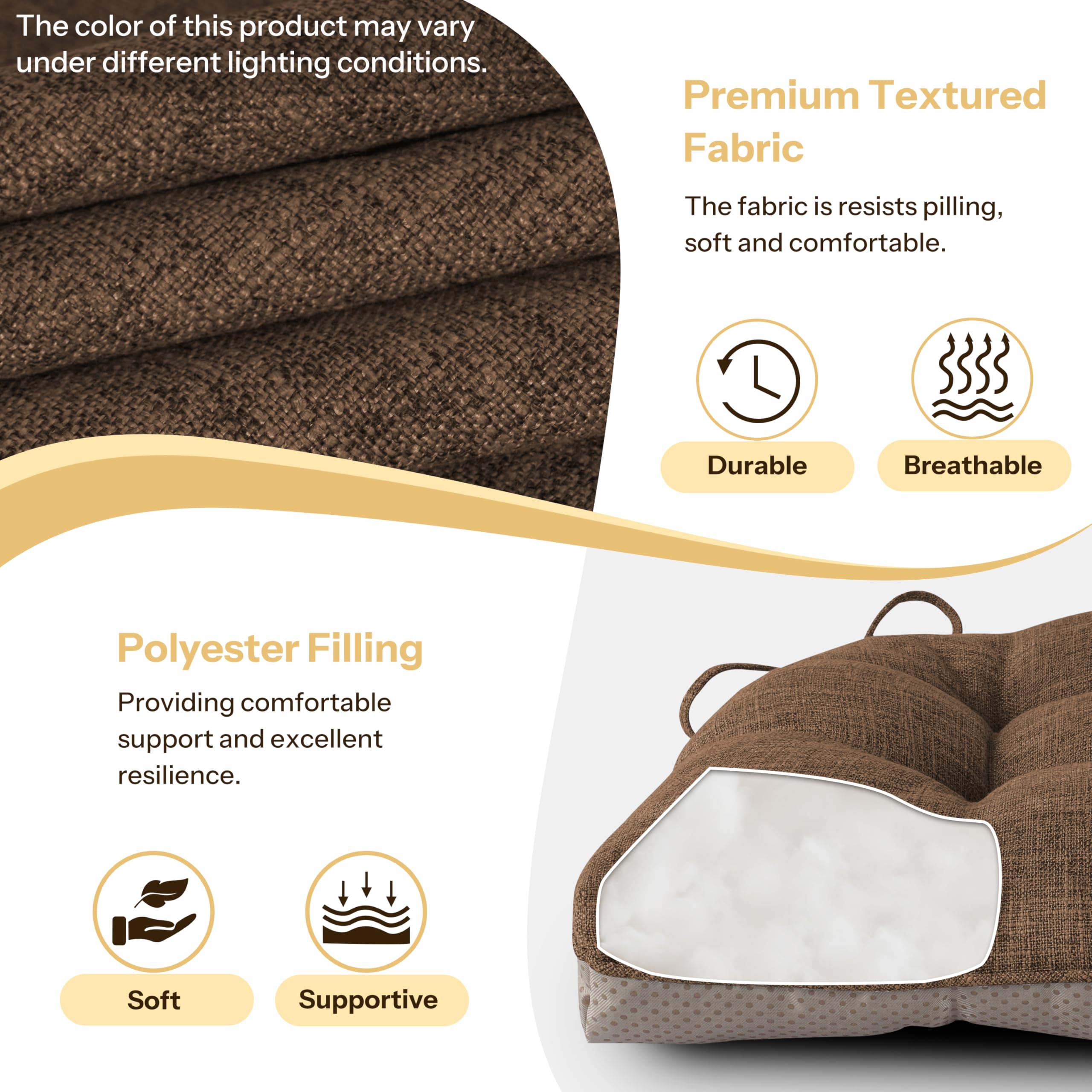 FlyGulls tufted cushions with premium filling offer steady support.