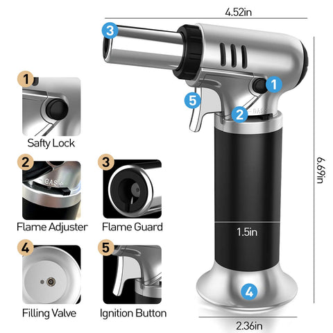 Flying APSARAS torch with visible fuel gauge for easy refills