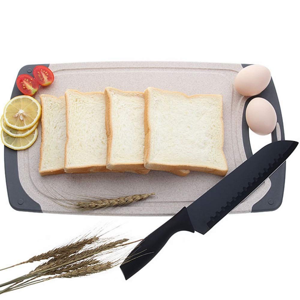 FLYINGSEA 3-piece cutting boards eco-friendly material closeup, wheat straw blend