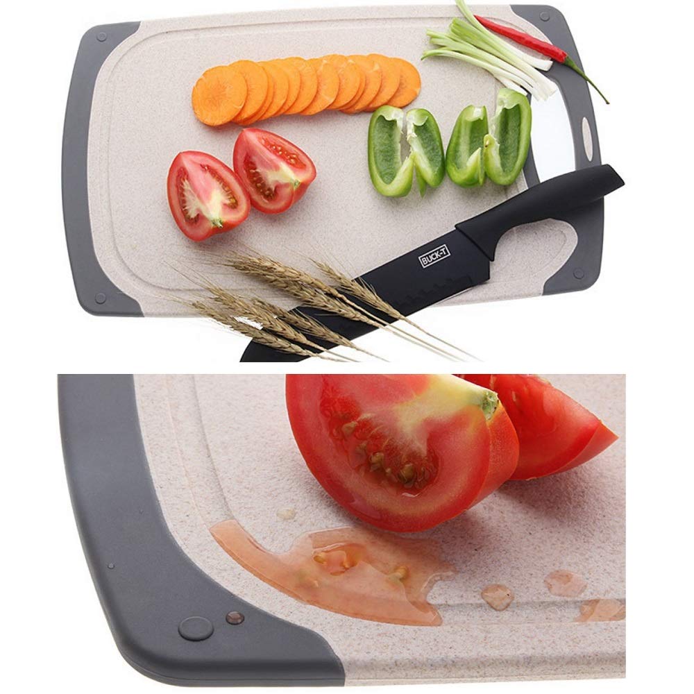 FLYINGSEA 3-piece cutting boards nonslip edges closeup, stable on counters