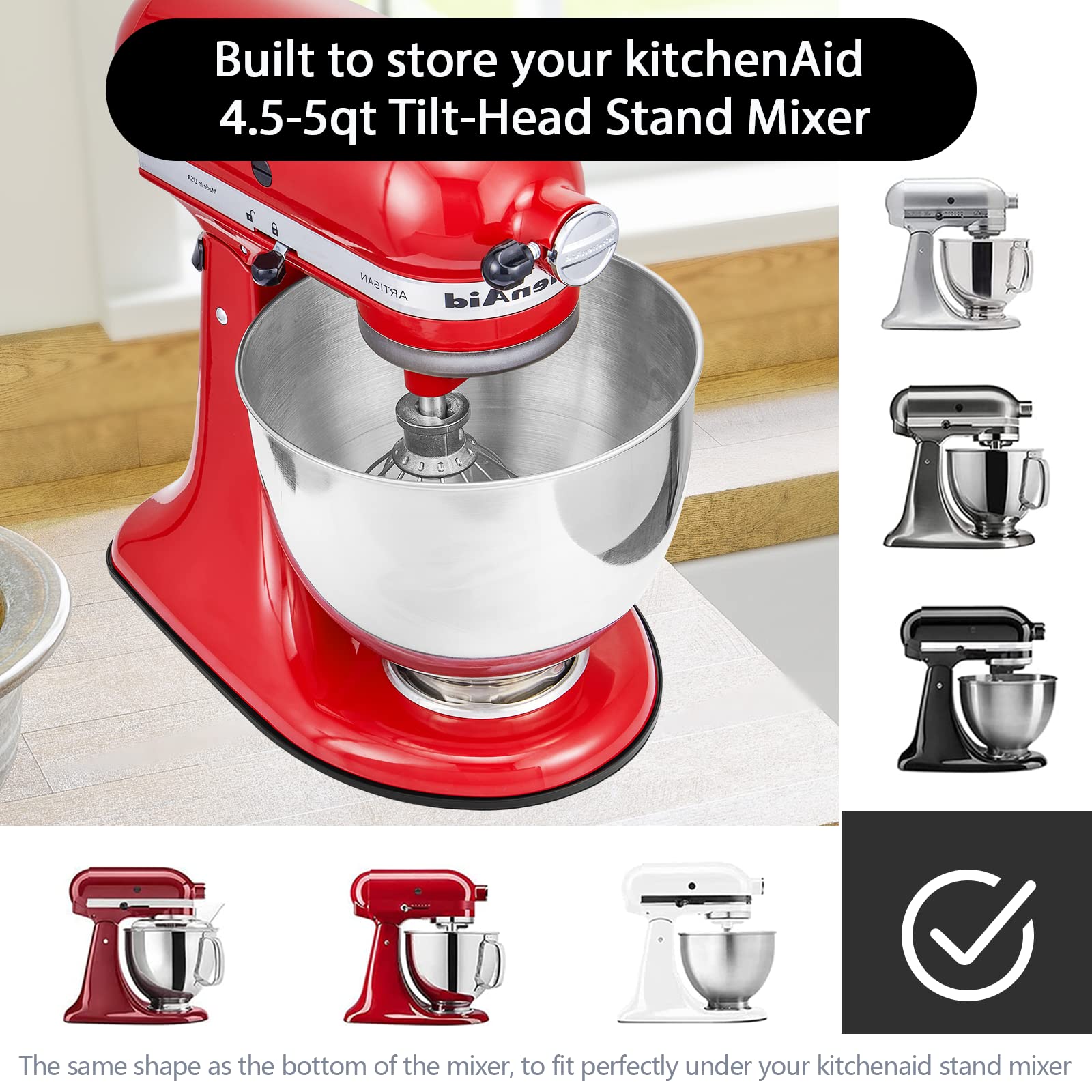 Flyisland slider saves countertop space by letting you slide the mixer out and back.