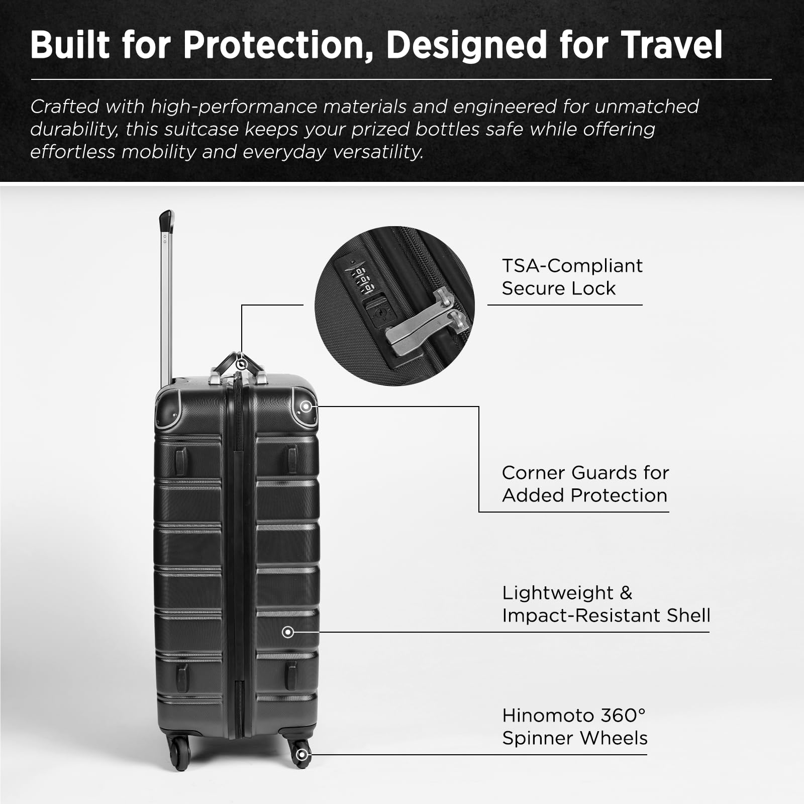 FlyWithWine TSA-approved luggage for safe airline check-in.