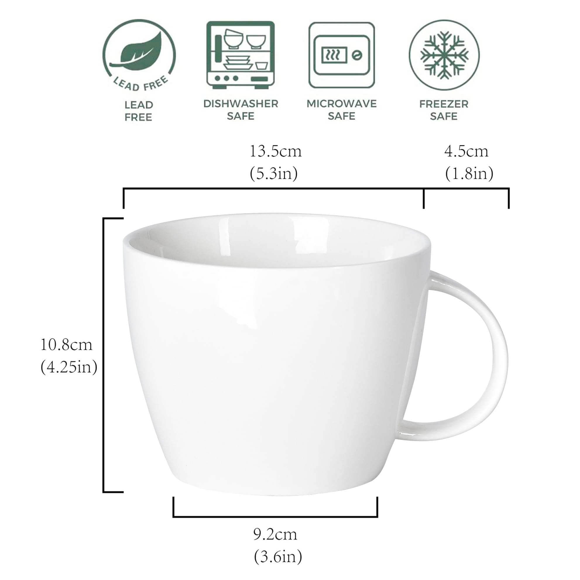 fMSDD pure white porcelain mug for daily use and clean style.