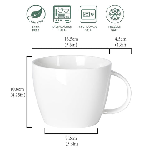 fMSDD pure white porcelain mug for daily use and clean style.