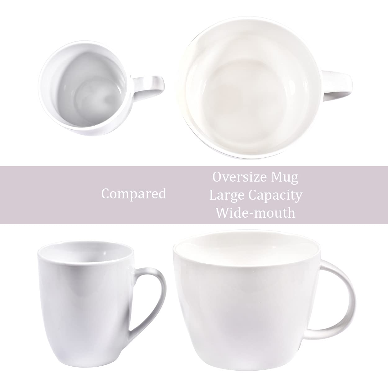 fMSDD sturdy oversized-handle mug provides comfortable grip for hot drinks.