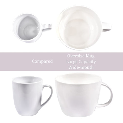 fMSDD sturdy oversized-handle mug provides comfortable grip for hot drinks.