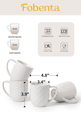 FOBENTA mugs featuring striped embossment for a confident tea break.
