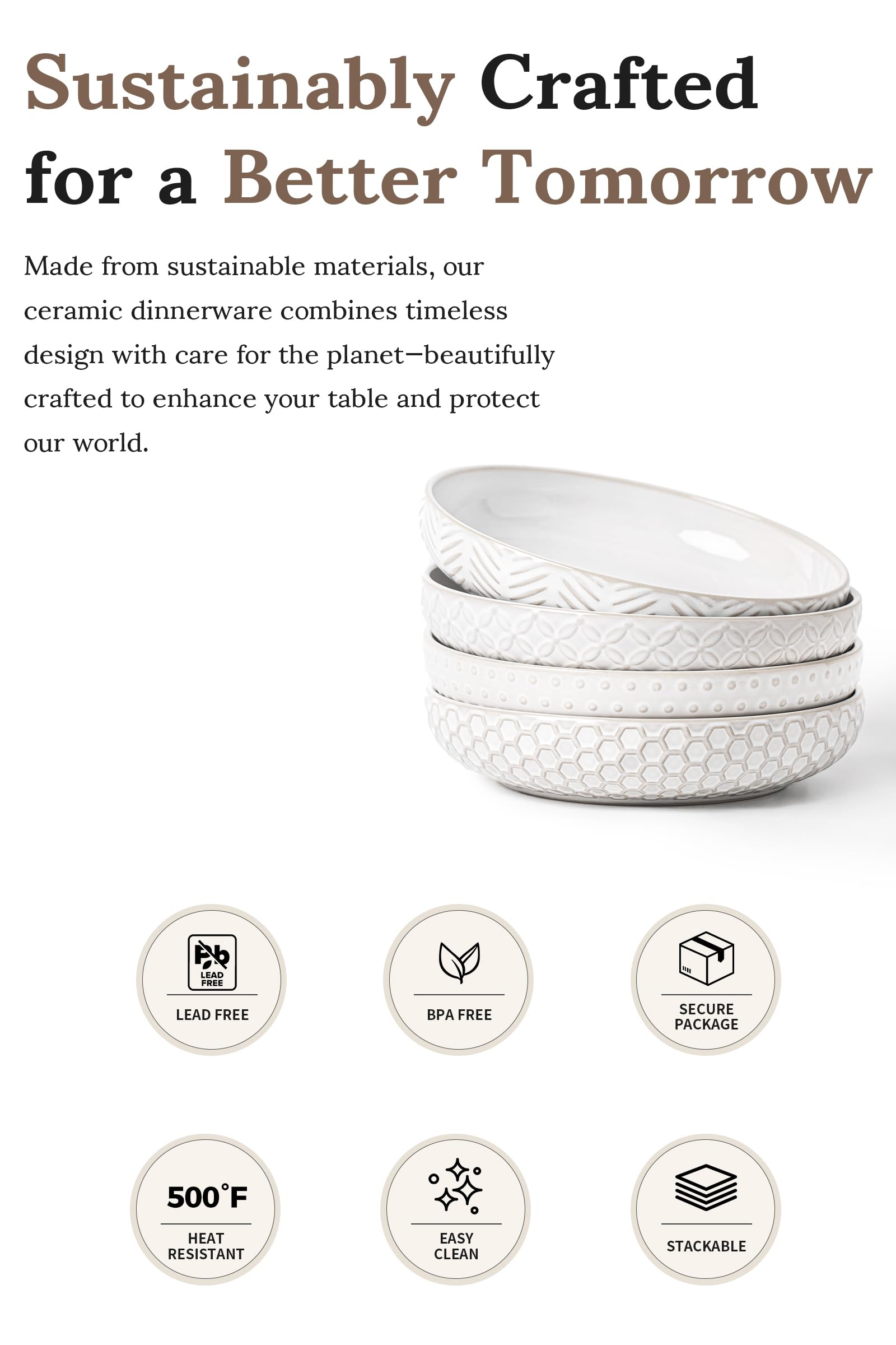 Stacked FOBENTA bowls save space while keeping a stylish look.