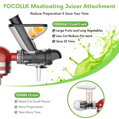 FOCOllK auger technology closeup highlighting low-speed extraction for higher-purity juice