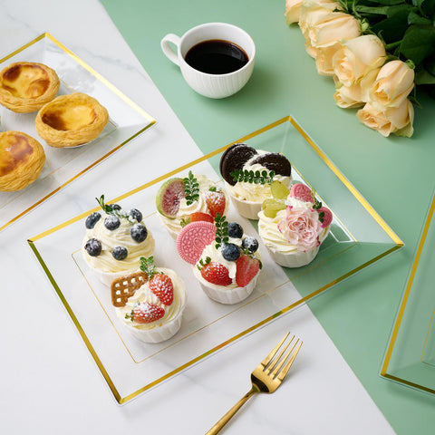 FOCUSLINE premium BPA-free serving platters for party use.