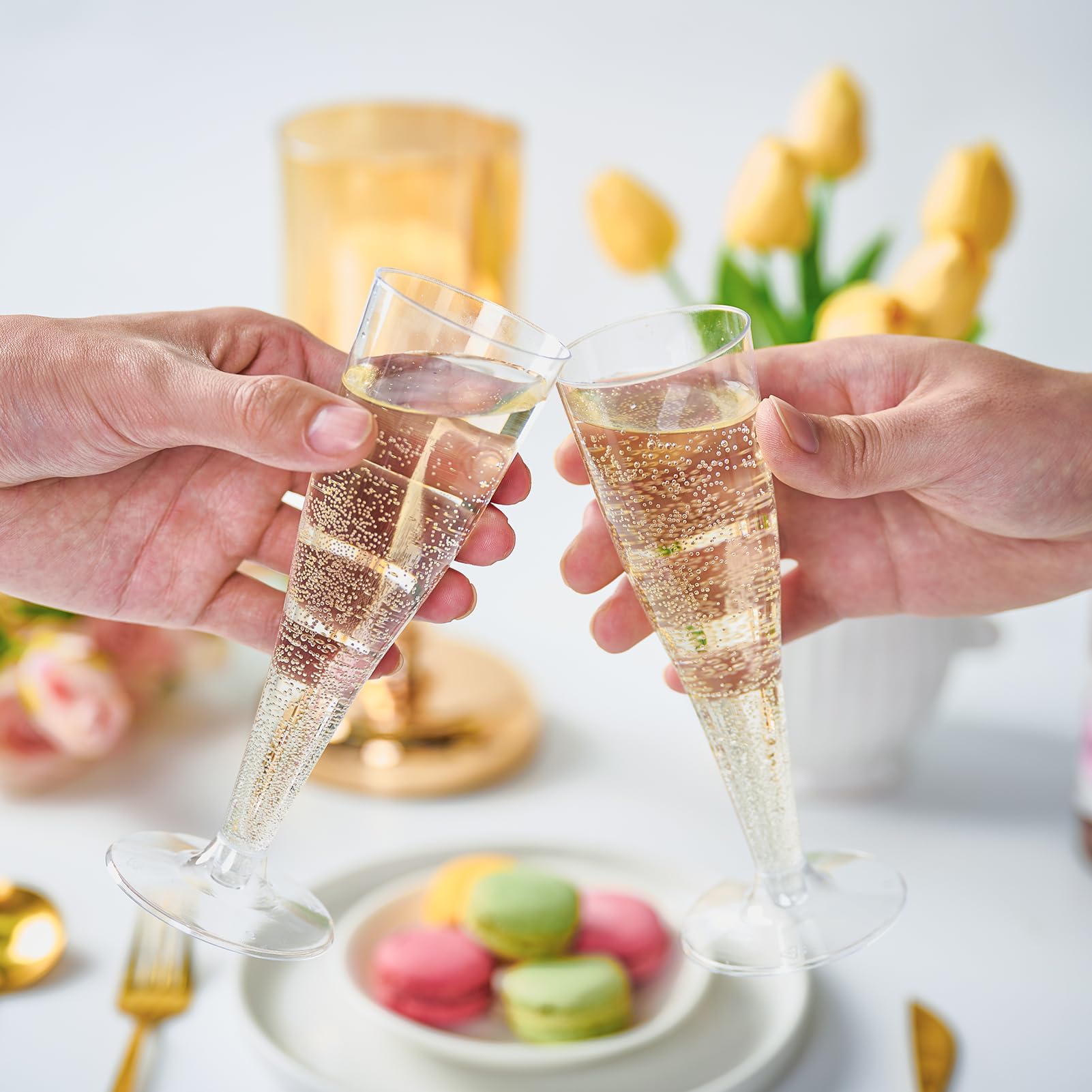 FocusLine recyclable plastic flutes offer eco-conscious celebration options.