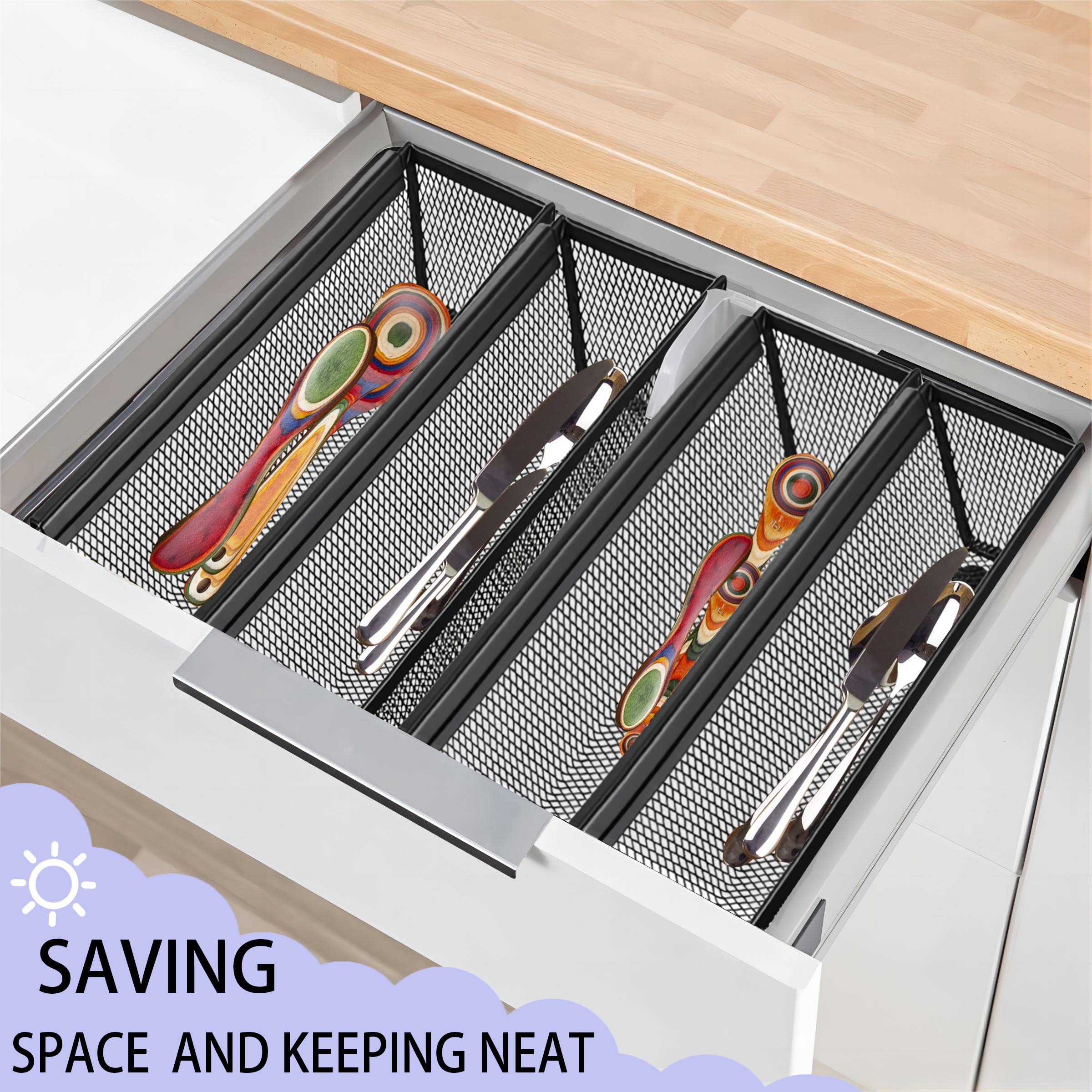 Fodofodo interlocking-arm organizer in black for small to mid-size drawers