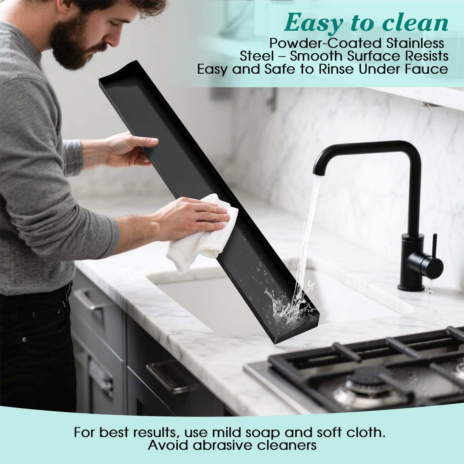 Space-saving solution for small kitchens above the stove.