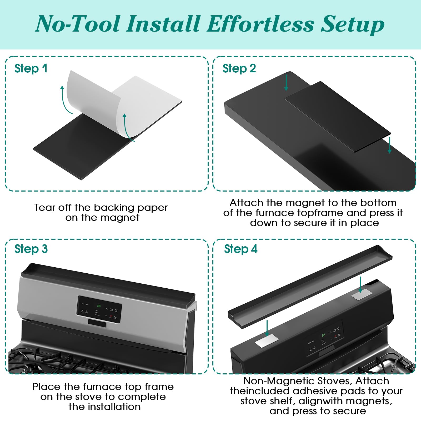 Rust-resistant finish is easy to wipe down.