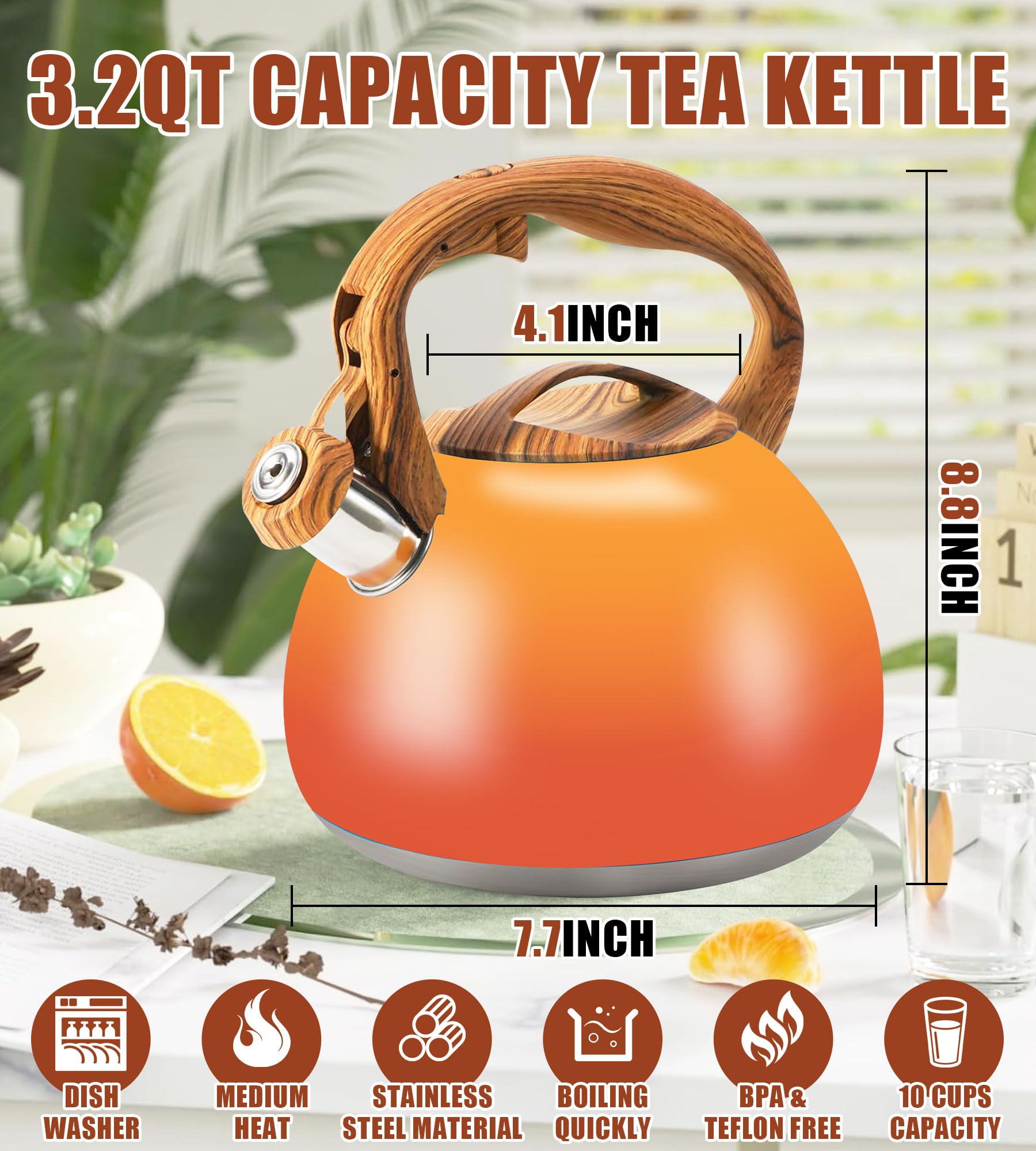 Foedo 3.2-quart capacity kettle for family tea time