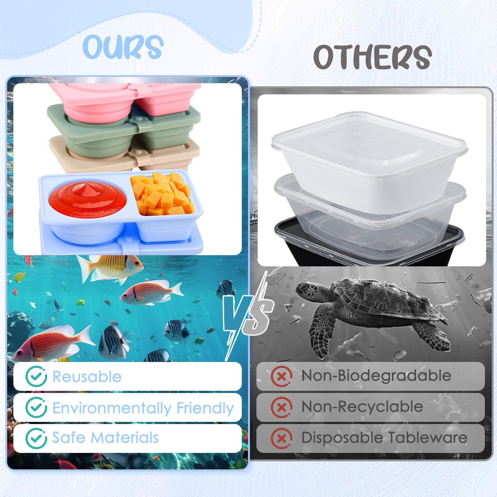 Foergenova dual-compartment design prevents flavor mixing during snacks.